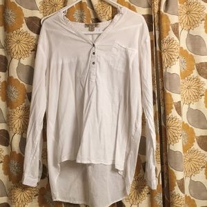 Vintage America light long sleeve hi low shirt